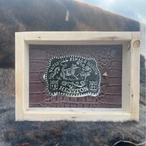 Vintage 1985 3rd Edition Mini Hesston NFR Belt Buckle